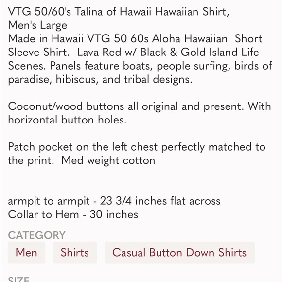 VTG 50/60's Talina of Hawaii Hawaiian Shirt - Picture 5 of 5